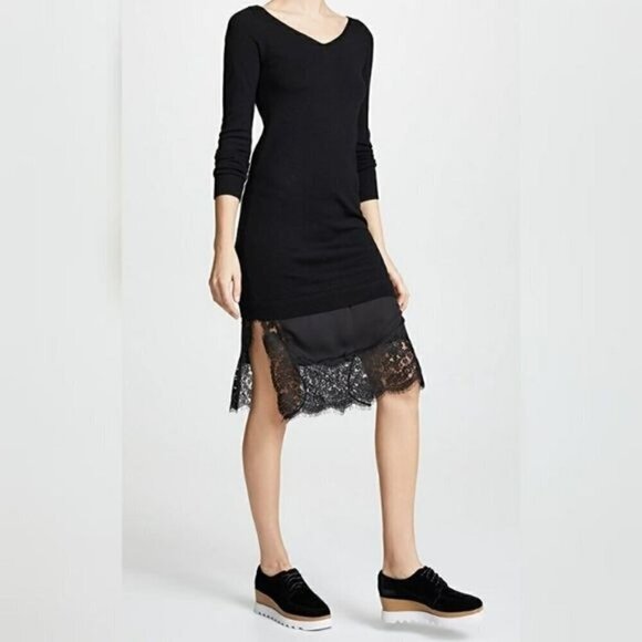 Club Monaco Tamila Black Fringe Boho Dress - Picture 1 of 9